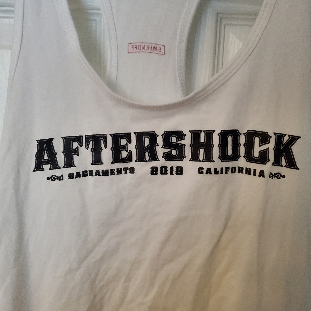 81. Aftershock Women's White Tanktop, Large - Picture 2 of 4